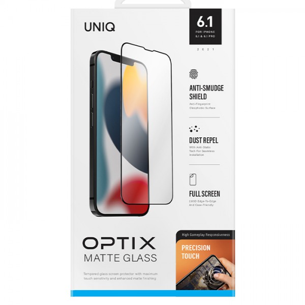 Kính Cường Lực UNIQ OPTIX Matte Clear For iPhone 13 / 13 Pro/ 14 (6.1 inch)