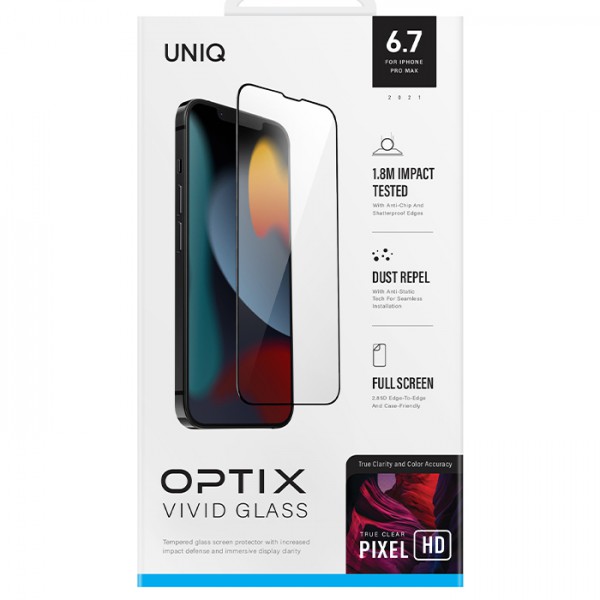 Kính Cường Lực UNIQ OPTIX Vivid Clear For iPhone 13 Pro Max/ 14 Plus (6.7 inch)