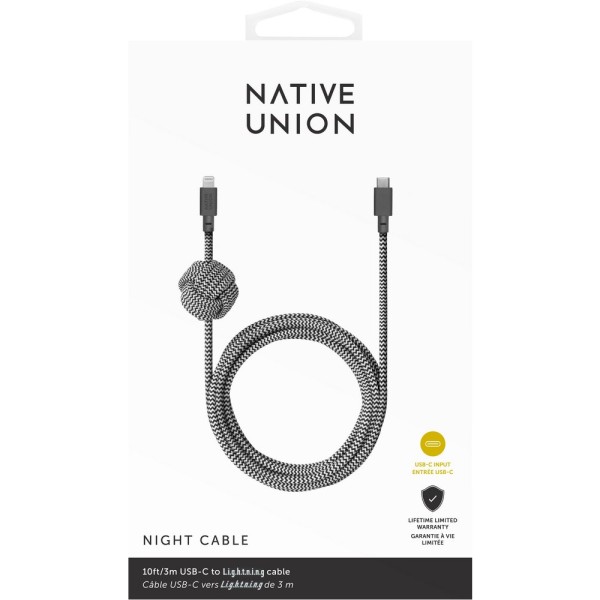 Dây Cáp Sạc Native Union NIGHT CABLE - KV - C - LIGHTNING (3m)