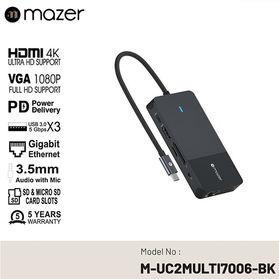 Cổng Chuyển Đổi Mazer Multimedia Pro Hub 10-in-1 USB-C