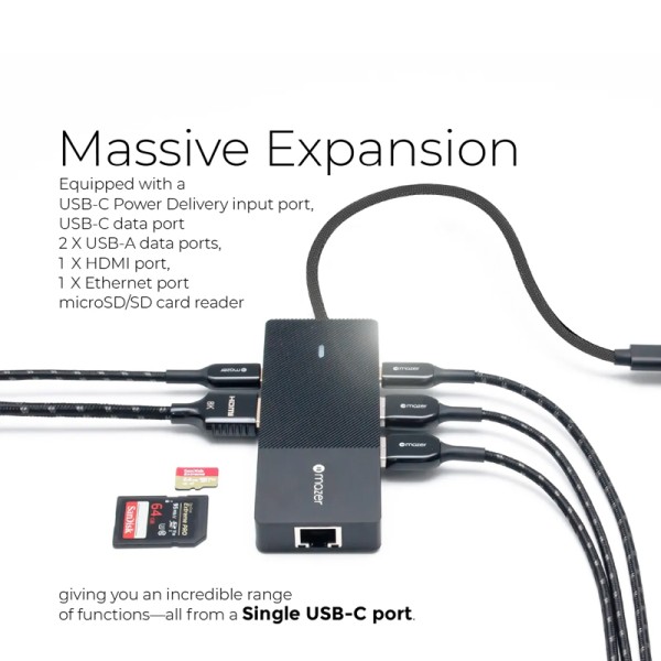 Cổng Chuyển Đổi Mazer Infinite Multimedia Pro Hub 8-in-1 USB-C