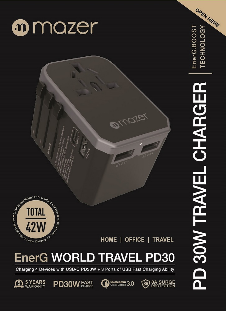 Củ Sạc Mazer EnerG TRAVEL USBX4/USB-C PD45W