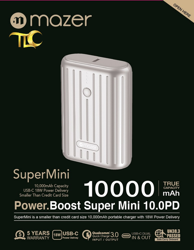 Pin dự phòng MAZER Pocket Power Mini 10000mAh chính hãng, chất lượng