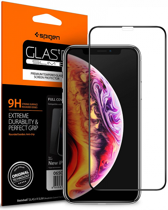 Kính cường lực full màn hình iPhone XR/ Iphone 11 Spigen Glass FC HD Black