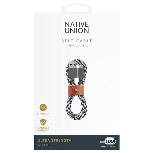 Dây Cáp Native Union BELT CABLE USB-A to USB-C ZEBRA (1.2m)