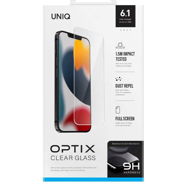 Kính Cường Lực UNIQ OPTIX Clear For iPhone 13 / 13 Pro/14 (6.1 inch)
