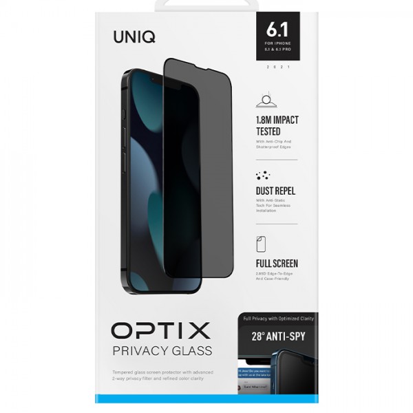 Kính Cường Lực UNIQ OPTIX Privacy For iPhone 13 / 13 Pro (6.1 inch)