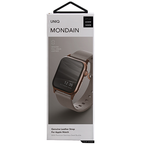 Dây Đeo UNIQ Mondain Genuine Leather Strap (38/40/41mm) For Apple Watch 1~7/ SE