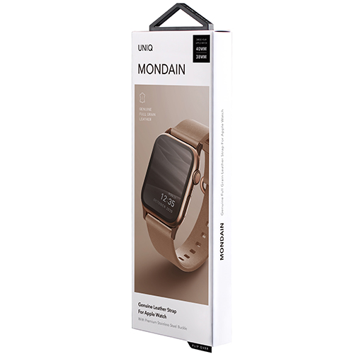 Dây Đeo UNIQ Mondain Genuine Leather Strap (38/40/41mm) For Apple Watch 1~7/ SE